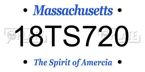 18TS720 Massachusetts License Plate