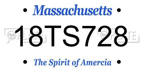 18TS728 Massachusetts License Plate