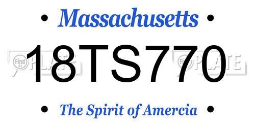 18TS770 Massachusetts License Plate