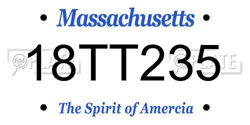 18TT235 Massachusetts License Plate