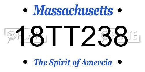 18TT238 Massachusetts License Plate