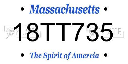 18TT735 Massachusetts License Plate