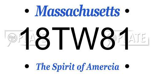 18TW81 Massachusetts License Plate