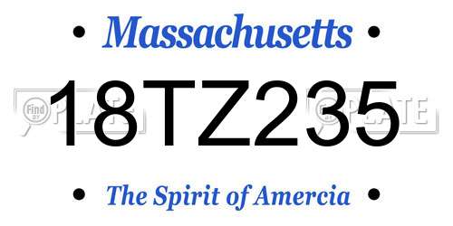 18TZ235 Massachusetts License Plate