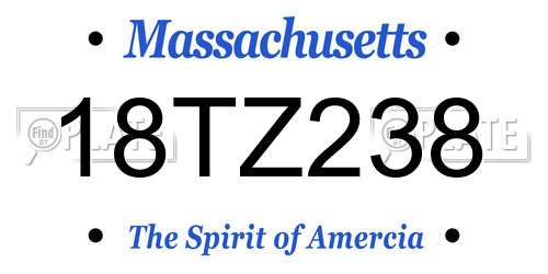 18TZ238 Massachusetts License Plate
