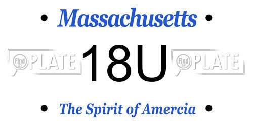 18U Massachusetts License Plate