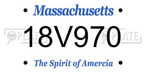 18V970 Massachusetts License Plate