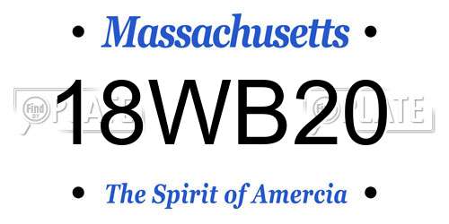 18WB20 Massachusetts License Plate