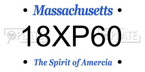 18XP60 Massachusetts License Plate