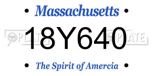18Y640 Massachusetts License Plate