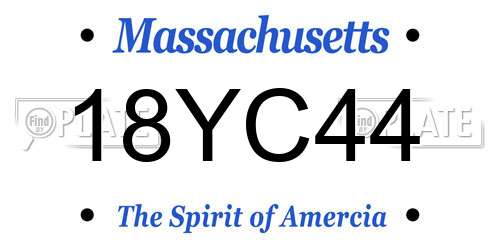 18YC44 Massachusetts License Plate
