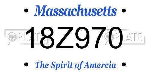 18Z970 Massachusetts License Plate