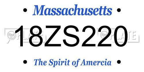 18ZS220 Massachusetts License Plate