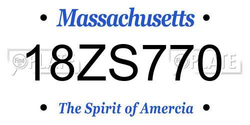 18ZS770 Massachusetts License Plate