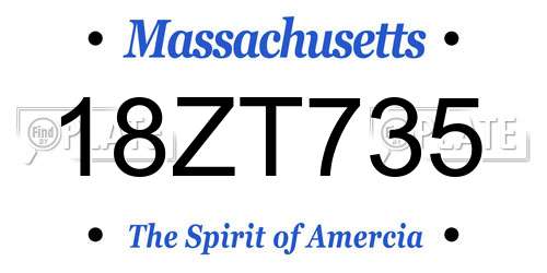18ZT735 Massachusetts License Plate