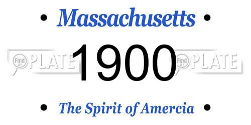 1900 Massachusetts License Plate