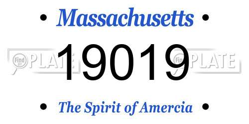 19019 Massachusetts License Plate
