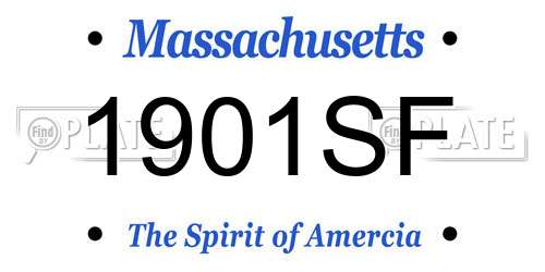 1901SF Massachusetts License Plate