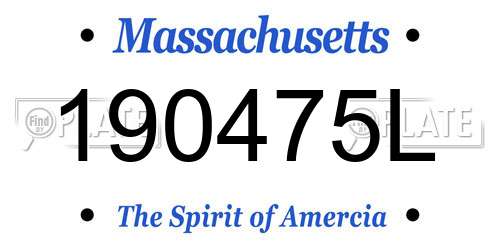 190475L Massachusetts License Plate