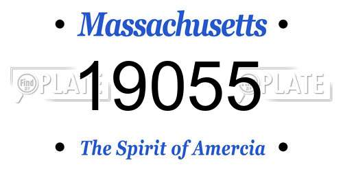 19055 Massachusetts License Plate