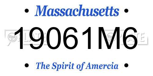 19061M6 Massachusetts License Plate