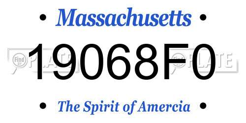 19068F0 Massachusetts License Plate
