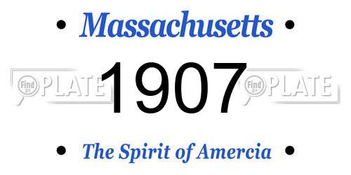 1907 Massachusetts License Plate
