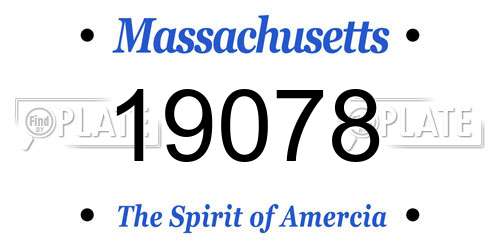 19078 Massachusetts License Plate