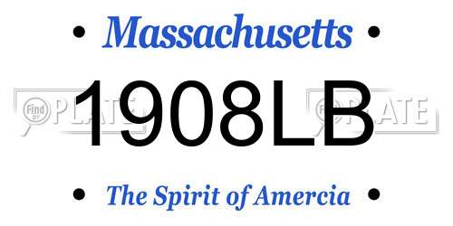 1908LB Massachusetts License Plate
