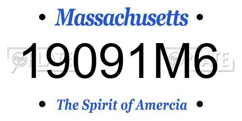19091M6 Massachusetts License Plate