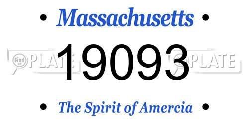 19093 Massachusetts License Plate