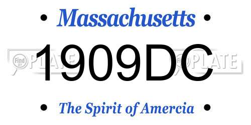1909DC Massachusetts License Plate