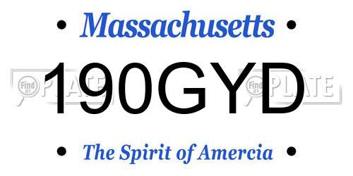 190GYD Massachusetts License Plate