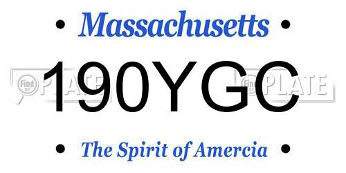 190YGC Massachusetts License Plate
