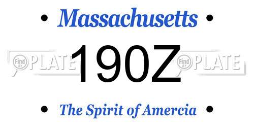 190Z Massachusetts License Plate