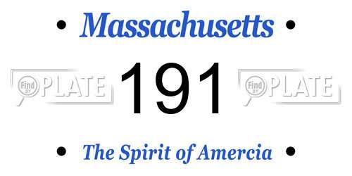 191 Massachusetts License Plate