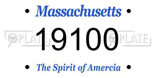 19100 Massachusetts License Plate