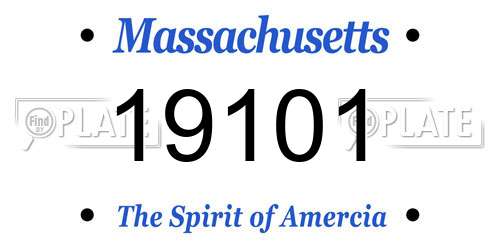 19101 Massachusetts License Plate