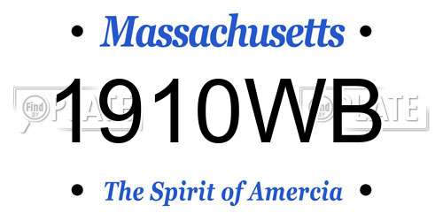 1910WB Massachusetts License Plate