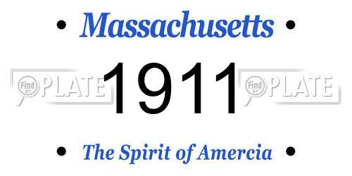 1911 Massachusetts License Plate