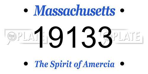 19133 Massachusetts License Plate