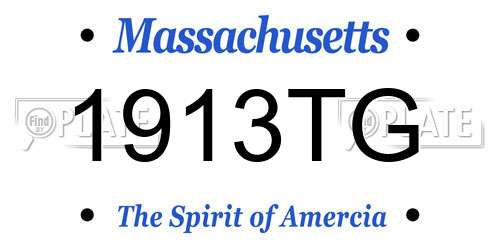 1913TG Massachusetts License Plate