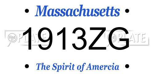 1913ZG Massachusetts License Plate