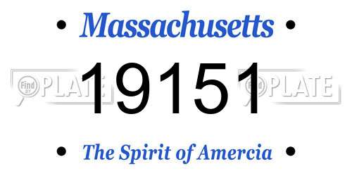 19151 Massachusetts License Plate
