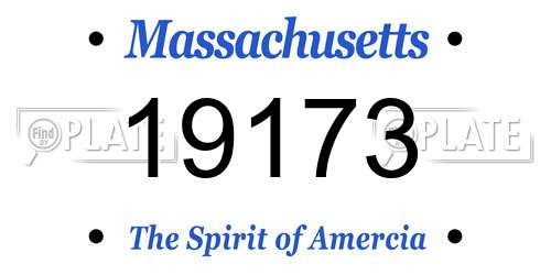 19173 Massachusetts License Plate