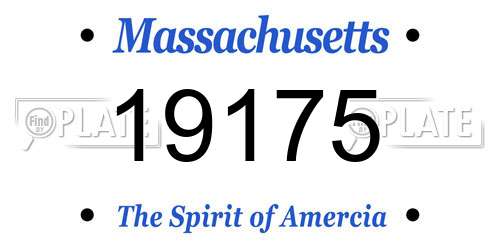 19175 Massachusetts License Plate