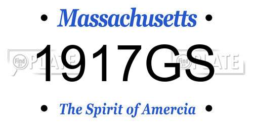 1917GS Massachusetts License Plate