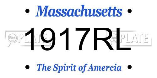 1917RL Massachusetts License Plate