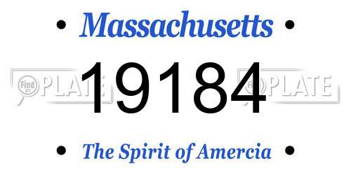 19184 Massachusetts License Plate