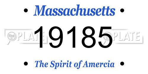 19185 Massachusetts License Plate
